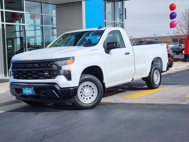 2026 Chevrolet Silverado 1500 WT in Summit White — front three-quarter view